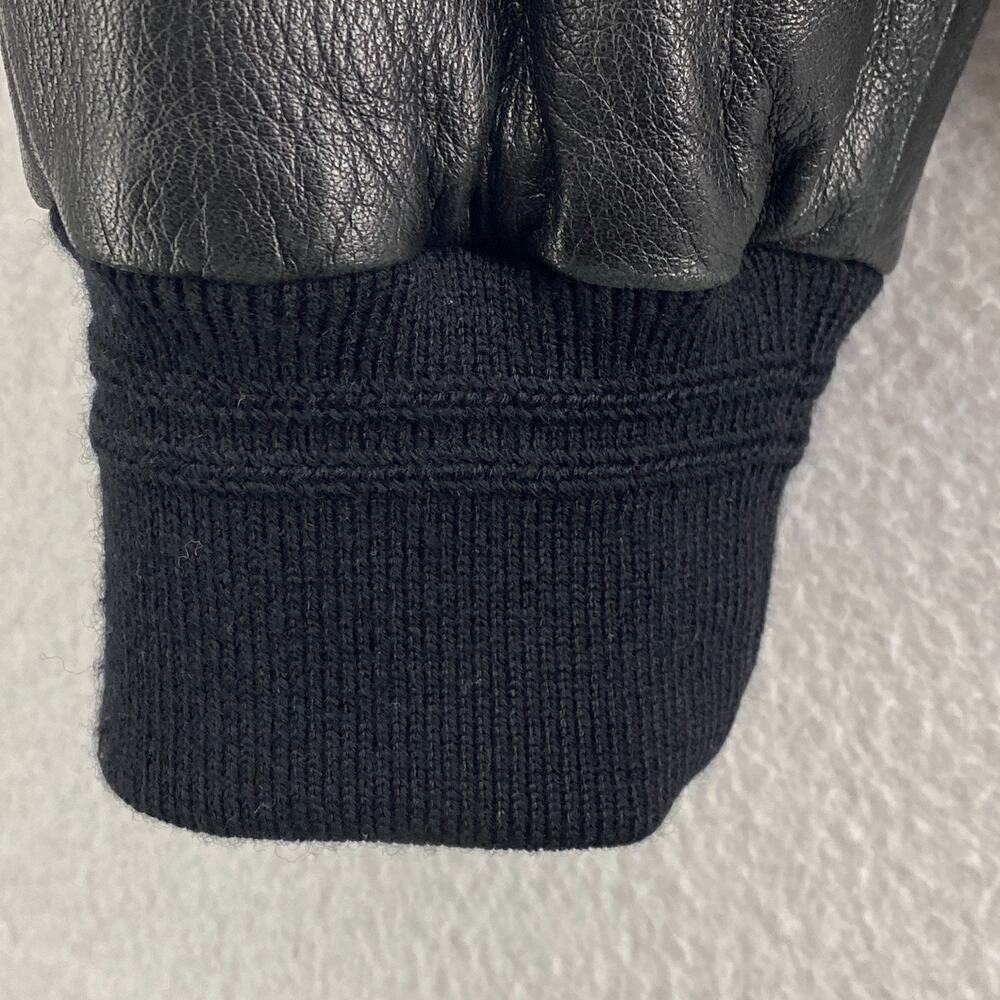 BROOKS BROTHERS Jacket Men XL Leather Motorcycle Bomber Quilted Super Soft Black - Picture 8 of 14